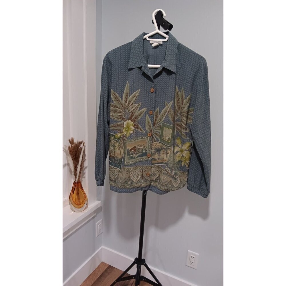Medium Women's Teddi Shirt With Tropical Safari Hawaiian Beach Zebra Theme